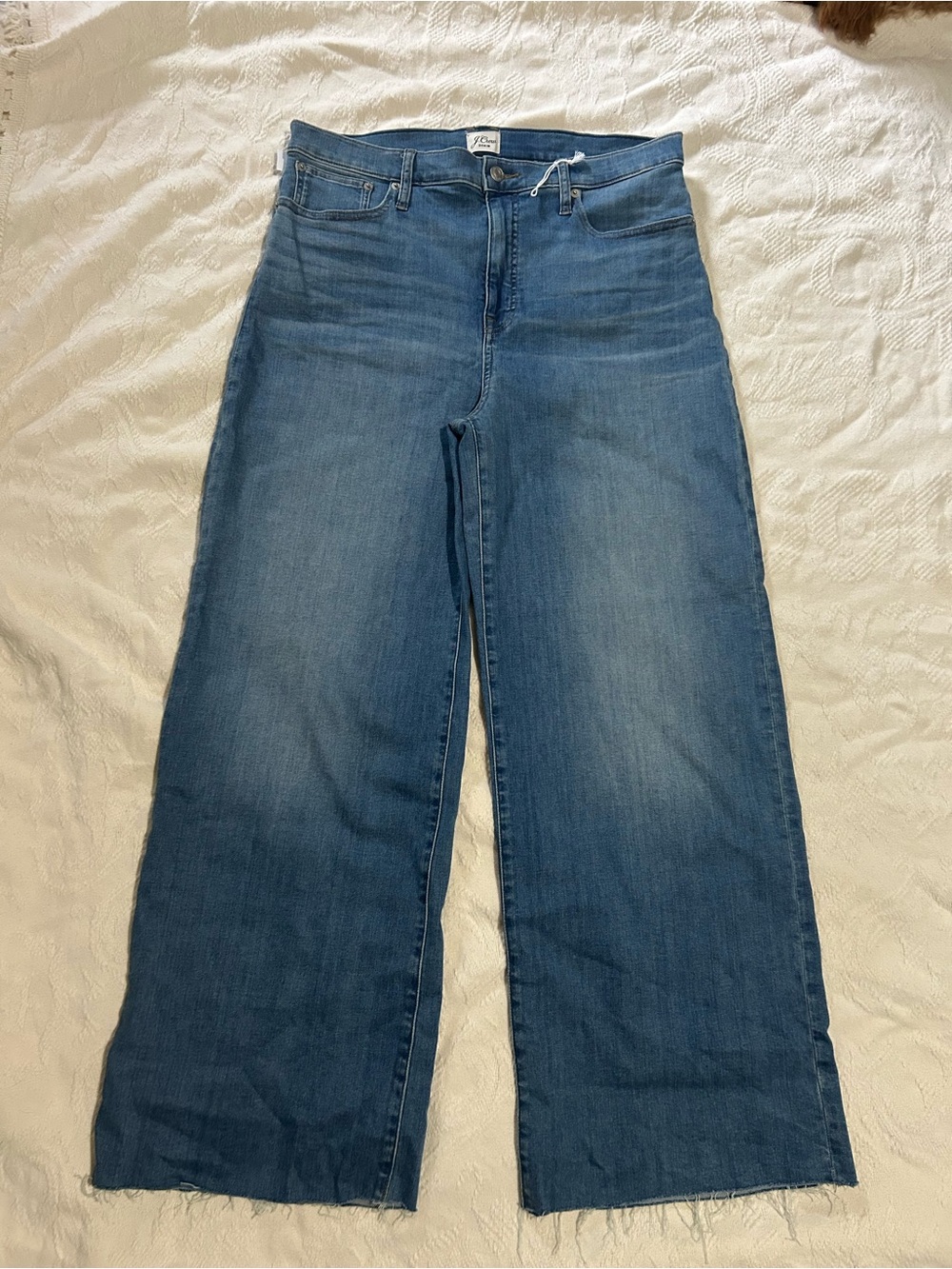 J. Crew Wide-Leg High-Rise Jeans in Medium Blue